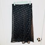 Band of Gypsies  Gold Metallic Flocked Overlay Midi Skirt Black M NWT Photo 2