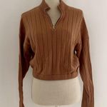 Forever 21 Brown Cowl Neck Sweater with Ribbed Texture Photo 0