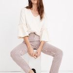 Madewell Red Striped Straight Leg  Photo 0