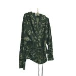 Y2K Oversized Cinch Hooded Utility Jacket 3X Green Camo Biker Gorpcore Street Photo 3