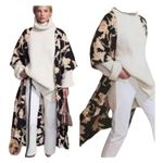 Anthropologie Maison Du Soir Kimono Robe Floral Black Size L/XL Photo 1