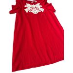 THML Embroidered Cap Sleeve Eloise Mini Shift Dress Red White Size Large Photo 9