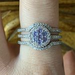 Natural Tanzanite Sterling Silver Ring Set Size 9 Photo 0