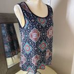 Agenda Blue Medallion Print Tank Top Size M Photo 8