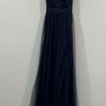 Lulus Rare Beauty Hunter Green Tulle Backless Maxi Dress Medium M Blue Photo 0