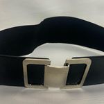 EXPRESS Black faux Leather Belt with Silver Buckle Fashion S/M. NWT Photo 1