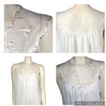 Vintage Avian Peignoir Set, Floral lace tulle robe and Nightgown set size medium White Photo 5