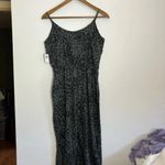 Old Navy  NWT Gray Waist Defined Leopard Print Slub Knit Cami Midi Dress Photo 6