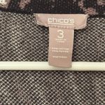 Chico's Open Cardigan Sweater Size 3 XL Animal Print Collar Knit Long Sleeve Photo 3