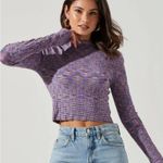 ASTR NWT   X Revolve Womens Lanare Top  Purple Multi Large Photo 2