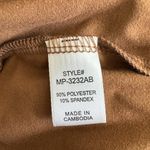 Zenana New Women's Wide Waistband High Rise Full Length Moto Leggings Brown Camel Size Large Photo 9