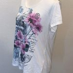 Style & Co  Sport petite white floral zebra short sleeve top Photo 3