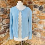 Boston Proper Blue Pearl trimmed cardigan Size M Photo 4