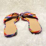 J.Crew  MULTISTRIPE RAINBOW CORA CRISSCROSS SANDALS FLATS Size 6 1/2 Photo 6