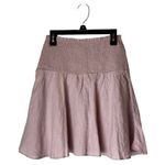 J.Crew ‎ Skirt Women Extra Small Purple Lavender Smocked Waist Linen A Line Mini Photo 1