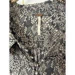 Free People  Modern Muse Black Snakeskin Oversized High Low Top - Size- Medium Photo 4