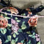 Sequin Hearts  Strapless Navy Floral Dress Photo 5