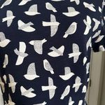 Boden USA Boden Navy Bird Print Phoebe Jersey Knit Stretch Cotton Dress w/Pockets WW202 Photo 3