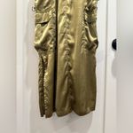 Anthropologie Love The Label Sleeveless Utility Satin Green Midi Dress Size XS Photo 10