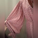 Versona  Blush Long Sleeve Polka Dot Dress Photo 10