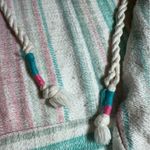 Baja Style Hoodie Pullover Mexican Sweater Teal Pink White Green Photo 5
