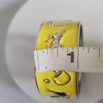 Vintage Silver Yellow Equestrian Horse Clamper / Hinge Bracelet Photo 8