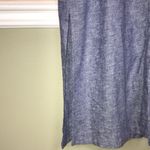 C&C California Women’s Linen Blend Blue Mother of Pearl Button-Up Maxi Dress Photo 4