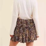 Free People  Saturday Sun Floral Mini Skirt Sz 4 Back Zipper Rayon  NWOT Photo 3