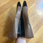 Franco Sarto Women’s Tan And Black Leather Ballet Flats Pointed Cap Toe Size 7.5 Photo 7