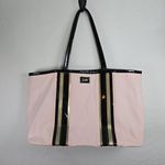 Victoria's Secret NWT! Pink and Black Tote Bag with Leather Straps Photo 0