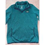 L.L. Bean Women's Sweater Fleece Snap Pullover Jacket Teal Blue Size Medium Photo 1