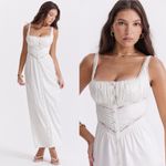 House Of CB  'Illiana' Ivory‎ Real Silk Maxi Dress NWOT size M Photo 2