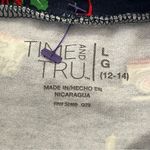 Time and Tru Mock Neck Long Sleeve Holiday Top Christmas Tree Farm Print Navy L Blue Size L Photo 2