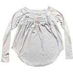 Free People  We The Free Must Have Henley Top Womens XS Waffle Knit Thermal Lilac Photo 0