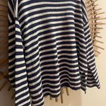 Eileen Fisher Striped Navy & White Sweater Linen Sz L Classic Fisherman Preppy Photo 4