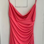 Katie May Coral Surreal Ruched Gown Photo 5