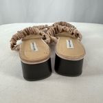 Saks 5th Avenue Saks Fifth Avenue Suede Elastic Strap Square Toe Heeled‎ Sandal in Nude Size 10 Photo 5