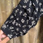 American Eagle  Black Textured Floral Boho Peasant Style Top Large NWT Photo 2