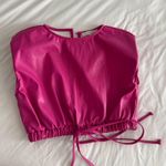 Pink Faux Leather Top Photo 1