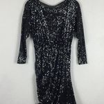 Free People NWT  Gisele Sequin Mini Dress Black Silver Off Shoulder Cocktail Photo 14