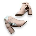 JustFab Womens Shoes Size 6.5 Karine Blush Pink Peep Toe Bootie Ties NEW Bows Photo 7