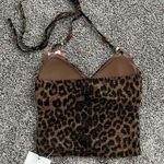 Hello Kitty NTW Detachable  Brooch Leopard Print Halter Neck Strapless Top Photo 7