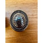 Vintage Silver & Gold‎ Tone Oval Textured Shield Chunky Clip Photo 8