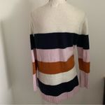Caslon  Wool Mohair Blend Open Front Cardigan Colorblock Striped Pockets S Photo 1