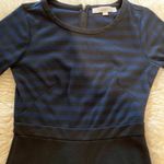 Loft Dark Blue/Black Women’s Long Sleeve Midi Dress Striped Upper EUC Sz 2P Photo 1