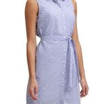 Tommy Hilfiger NWT Blue White Gingham Polka Dot Tie Waist Shirt Dress Size 10 Photo 0