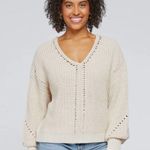 Gentle Fawn Arizona V-Neck Pullover in Cream Size M Photo 2