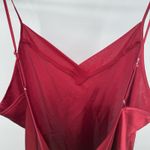 Massini  Red Satin Long Nightgown Dress Sheer Embroidered Floral Size 2X Plus Photo 9