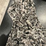 Elle Womens XS Blouse Short Sleeves Black White Gray V Neck Polyester Photo 3