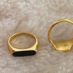 Black band ring Gold ring minimalist ring band ring stacking ring midi ring signet ring black ring Photo 3